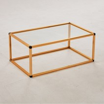 마리 에델린A 투명 유리 큐브 800 테이블, 골드