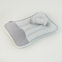 레드퍼피 버플라 몽드 펫쿠션 + 베개 세트, 파스텔그레이