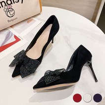 페이퍼먼츠 체크 빅리본 부들부들 펌프스 킬힐 00054