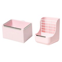 카르노코리아 소동물 두가지타입 먹이통 세트, 핑크, 1세트