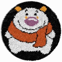 알로데 동물 라운드 카펫 러그 매트 DIY 스킬 자수 세트 영문버전 컬러인쇄메쉬, 1세트, 09