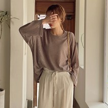 여성용 슬로우 린넨 긴팔티