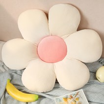 DM 투톤 플라워 쿠션, 베이지핑크