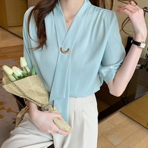 루나걸 커비 타이 블라우스