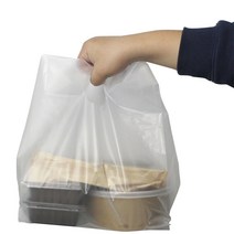 다용도 도시락 비닐봉투 HDPE 반투명 라지 100p, 도시락봉투 대 32cm+(11.5+11.5)*43cm, 100개