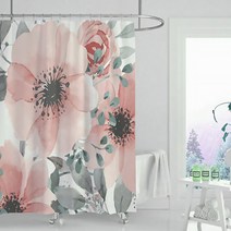 마켓A 그레이스풀 플라워 샤워커튼 TYPE10 180 x 120 cm, 1개