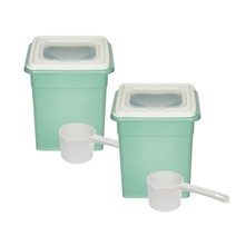 씨밀렉스 바닥이 오목한 잡곡통 2p, 올리브그린