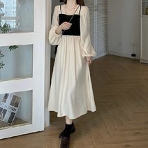 앤써 프렌치 레이어드 롱 원피스