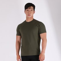 허그본 남성용 데일리 나그랑 무지 머슬핏 반팔 티셔츠