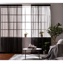 마메르 도트 긴창 쉬폰 커튼