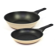 키친아트 모던베이지 IH 프리미엄 쿡웨어 2종 세트, 베이지, 궁중팬 24cm + 프라이팬 20cm