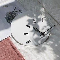 레벤데코 못없이 붙이는 거실 아트월 사무실 인테리어 벽시계 + 매직후크 + 수평계, 블랙바늘