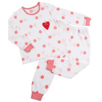 메이키즈 아동용 빅도트 하트 오가닉 9부 쟈가드 상하 세트