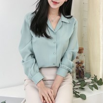디어로라 여성용 오픈 카라 셔츠 블라우스