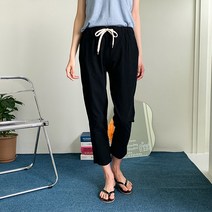 헤이진 여성용 데일리 밴딩 린넨 바지