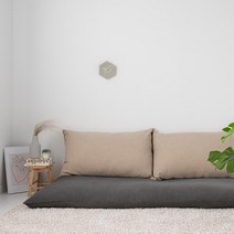 주호데코 솔리드 피그먼트 대방석 커버세트, 차콜(대방석), 베이지(등쿠션)