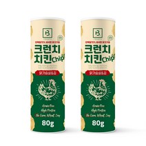 브리더랩 강아지 크런치 치킨 칩 닭가슴살 앤 김 80g, 닭고기 + 김 혼합맛, 2개
