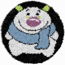 알로데 동물 라운드 카펫 러그 매트 DIY 스킬 자수 세트 중국어버전 컬러인쇄메쉬, 1세트, 08