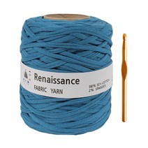 yarna 르네상스 패브릭얀 뜨개실 + 금속 왕코바늘 9mm, 17.인디블루