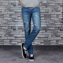 타운클로 남성용 스판브러쉬 데미지 청바지 J0205