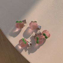 블라제스 귀여운 헤어 머리 집게핀 복숭아 5p 세트
