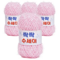 쎄비 싹싹수세미 뜨개실 80g 4p, 301 베이비핑크