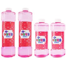 샤봉 비눗방울 리필액 1000ml x 2p + 500ml x 2p 세트, 1세트, 핑크 + 화이트 + 투명