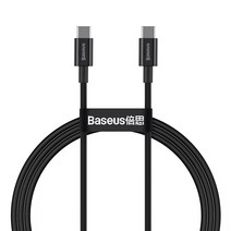 베이스어스 슈페리어 시리즈 C to C 고속충전 데이터 케이블 100w, 블랙(CATYS-B01), 1m, 1개