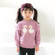 라라아망 여아용 로맨틱스완 프릴 티셔츠
