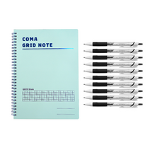 투코비 코마 스프링 그리드노트 + 제트스트림 볼펜 흑색 0.5mm 10p 세트, 스카이(노트), 1세트