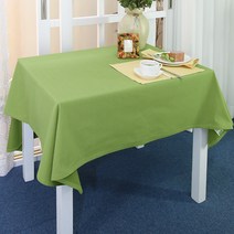 나산데코 면 테이블커버, 올리브그린, 6인용(210 x 140 cm)