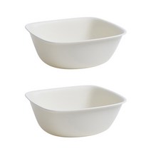 블럭마트 심플디자인 사각세수대야 M, 화이트, 2개