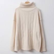 럽스 여성용 엘리폴라 터틀넥 파스텔 베이직 니트
