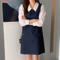인저스 민소매 U넥 데님 미니 원피스 cpops8445k2c