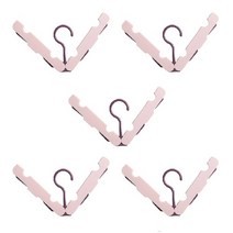 조이앤조이 휴대용 여행 접이식 옷걸이, 06 다크핑크, 5개