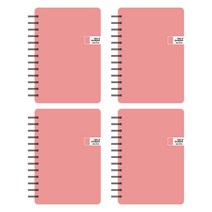 톡톡팬시 CMYK 컬러 스프링 노트, 핑크, 4개