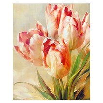 케이엠엘리 3D 사각 보석십자수 DIY 20 x 30 cm, 튤립, 1개