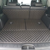 아이빌 입체퀼팅 4D 가죽 트렁크매트, 기아 모하비 더마스터 (7인승 분리형 풀세트), 블랙 + 블랙 스티치, 기아