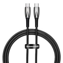 베이스어스 글리머 C to C 고속 충전 케이블 100W, 블랙, 1개, 1m