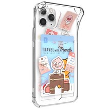 카카오프렌즈 트래블 투명방탄 카드 휴대폰 케이스