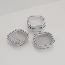 한국도자기 Conte du Jour 콩트 사각 소스볼 S 2종 x 2p 세트, 화이트, 그레이, 1세트