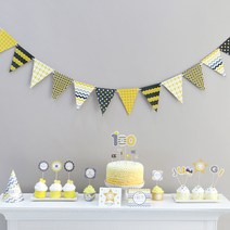 e베이비랜드 셀프 백일상 허니문 페이퍼 9종 세트, 혼합색상