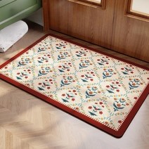 솔브리빙 복고풍 논슬립 욕실 화장실 빨아쓰는 규조토 발매트 물흡수, 레드스퀘어