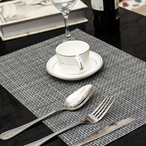 말랑젤리 프리미엄 격자 테이블 매트 4p, 그레이, 45 x 30 cm