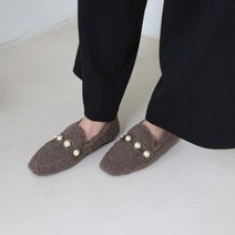 여성용 클라우드 뽀글이 퍼 로퍼단화 C276_0478