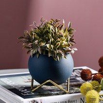 탑시가 TCR 인테리어 세라믹 볼 화병, 네이비