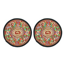 컬러풀 덩쿨 자수 공예 컵 받침대 2p, 005