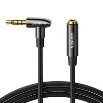 유그린 90도 4극 TRRS 3.5mm AUX 연장케이블 5m, AV188(50212), 혼합색상