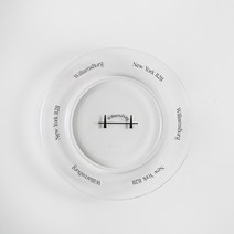 제이테이블 NYWIBG 홈카페 레터링 유리접시, 블랙, 1개