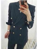 가을 스트라이프 세미 정장 투피스 여